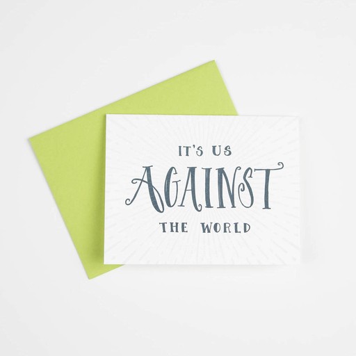 Gus and Ruby Letterpress - GR Us Against the World Card