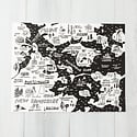 People I've Loved - PIL Black Portsmouth + Kittery Map Art Print