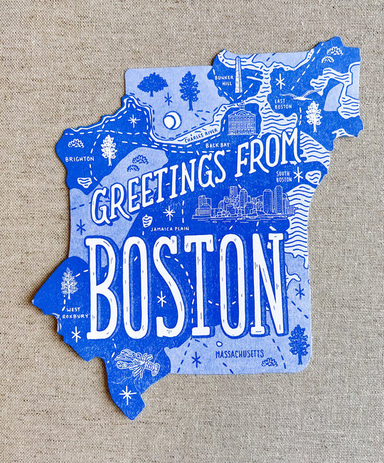 Noteworthy Paper and Press - NPP Greetings From Boston Postcard