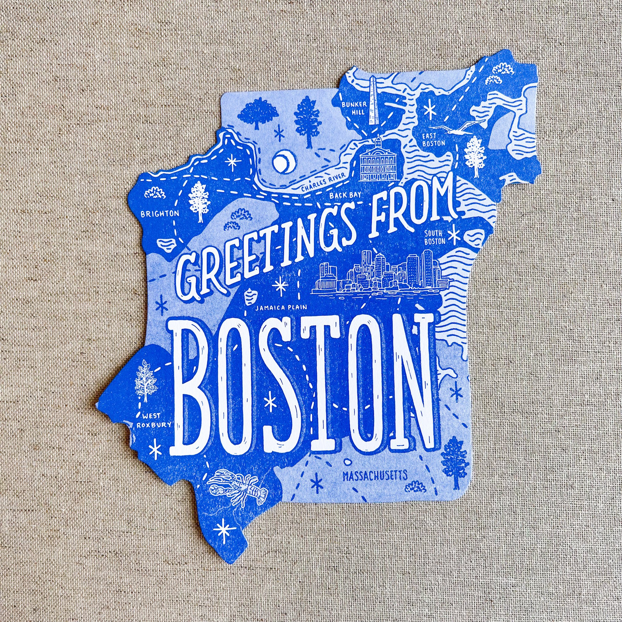 Noteworthy Paper and Press - NPP Greetings From Boston Postcard