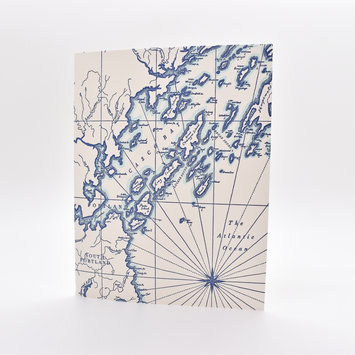 Gus and Ruby Letterpress - GR Gus and Ruby Letterpress- Portland Coastline Map Single Card