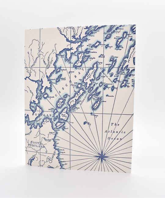 Gus and Ruby Letterpress - GR Gus and Ruby Letterpress- Portland Coastline Map Single Card