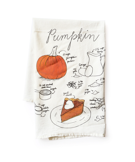 Wild Ink Press - WI Pumpkin Pie Recipe Tea Towel