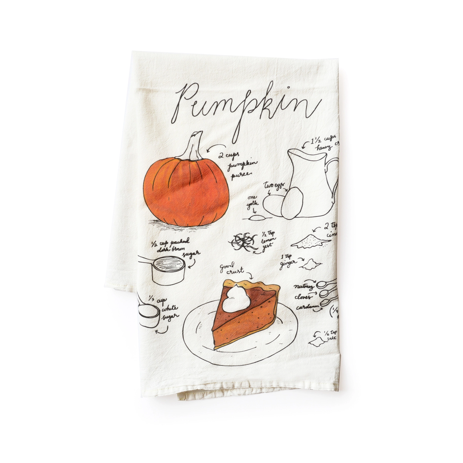 Wild Ink Press - WI Pumpkin Pie Recipe Tea Towel