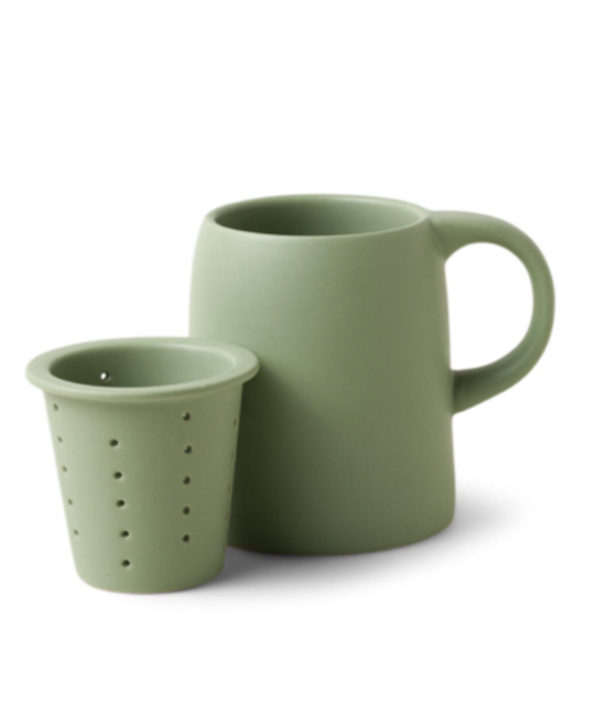Good Citizen Coffee - GCC GCC HGMU - Ceramic Tea Infuser Mug, Sage