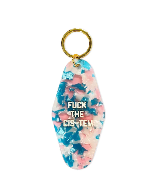 Golden Gems - GOG Fuck the Cis-tem Motel Keychain