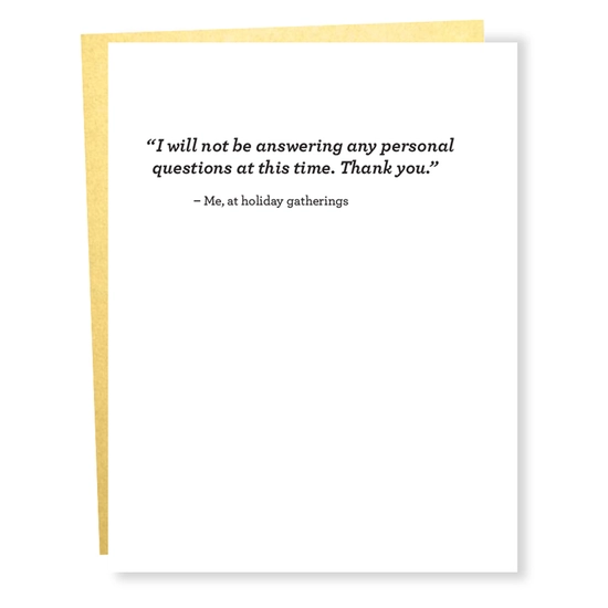 Sapling Press - SAP Almost Famous: Personal Questions Holiday Card