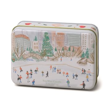 Paddywax - PA Christmas Tin Candle - Ice Skating Scene, Mistletoe + Mint 5 oz.