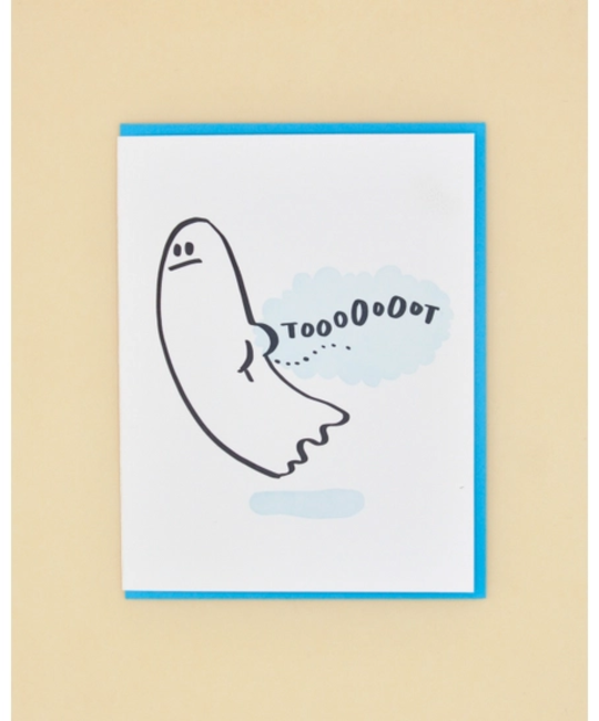 and Here We Are - AHW And Here We Are - Tootin' Ghost Halloween Card