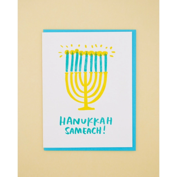 and Here We Are - AHW Hanukkah Sameach Menorah Card