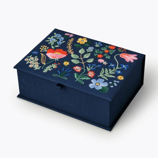 Rifle Paper Co - RP Rifle Paper Co. - Strawberry Fields Embroidered Large Keepsake Box