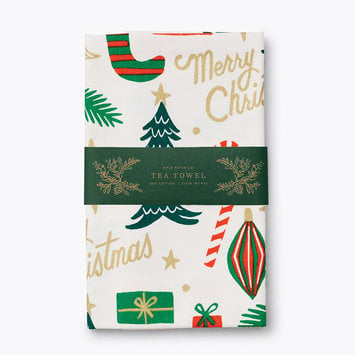 Rifle Paper Co - RP Rifle Paper Co - Deck the Halls Tea Towel