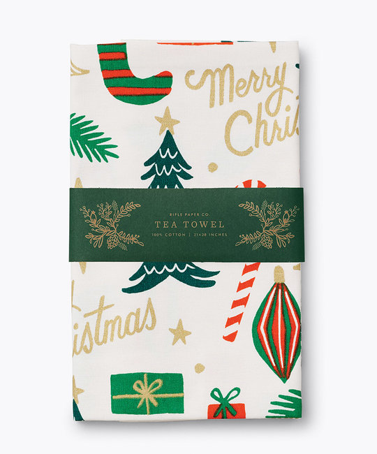 Rifle Paper Co - RP Rifle Paper Co - Deck the Halls Tea Towel