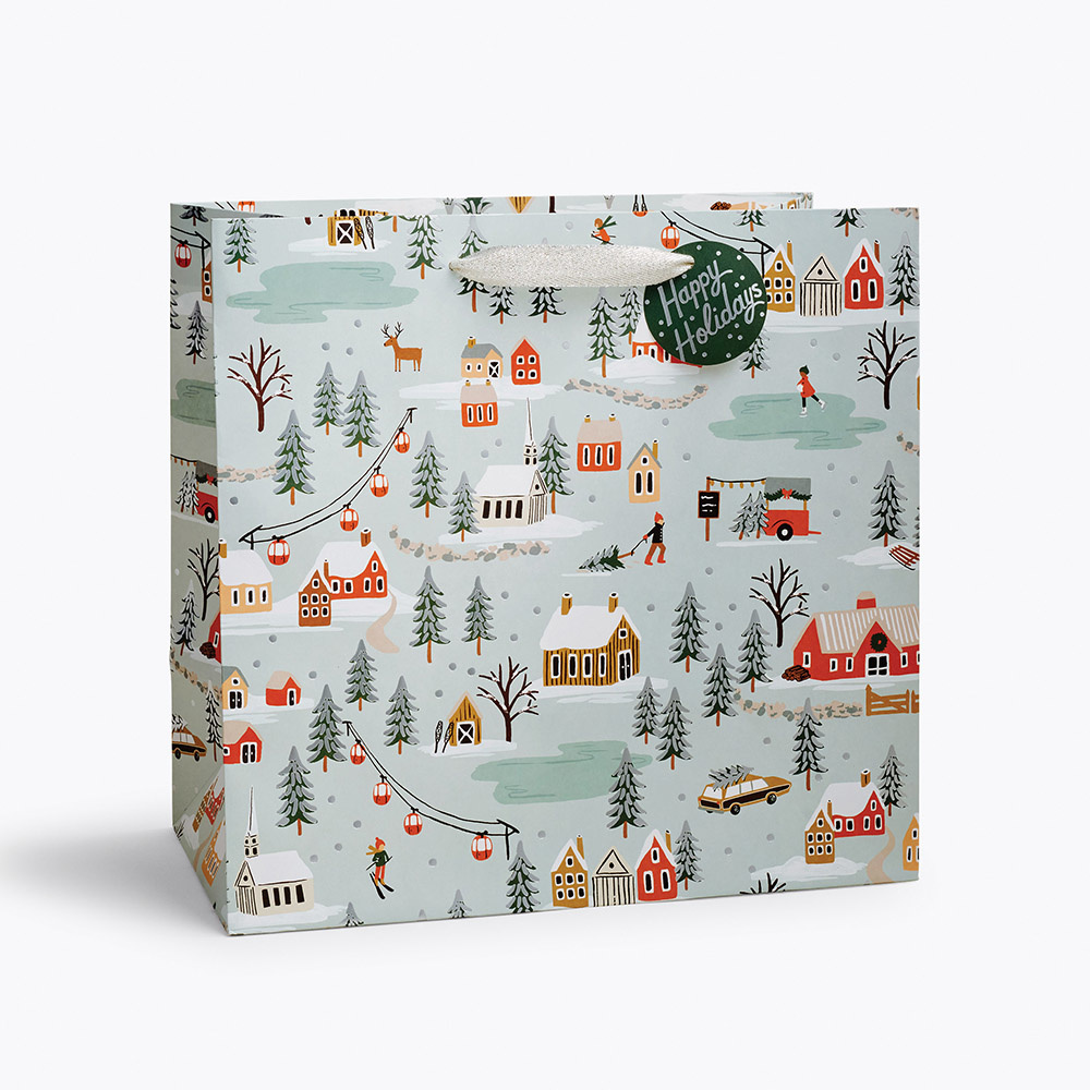 Rifle Paper Co - RP Rifle Paper Co - Holiday Village Large Gift Bag