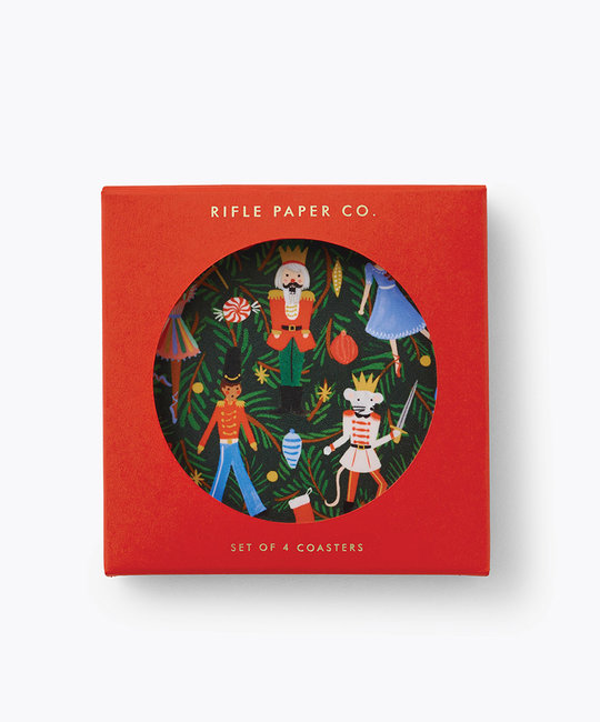 Rifle Paper Co - RP Rifle Paper Co - Evergreen Nutcracker Bent Ply Coasters