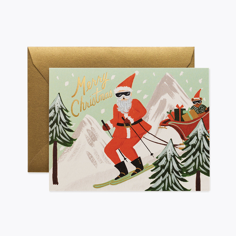 Rifle Paper Co - RP Rifle Paper Co - Skiing Santa Boxed Note Set