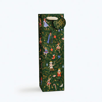 Rifle Paper Co - RP Rifle Paper Co - Evergreen Nutcracker Wine Gift Bag