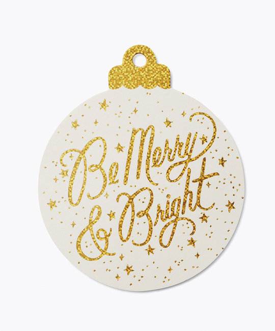 Rifle Paper Co - RP Rifle Paper Co - Merry & Bright Ornament Die-Cut Gift Tags, Set of 8