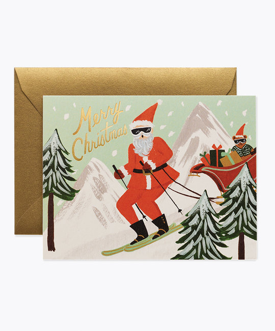 Rifle Paper Co - RP Rifle Paper Co - Skiing Santa Card