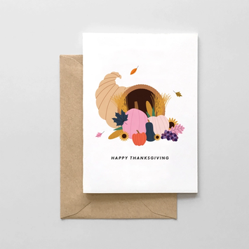 Spaghetti & Meatballs - SAM Happy Thanksgiving Cornucopia - Thanksgiving Card