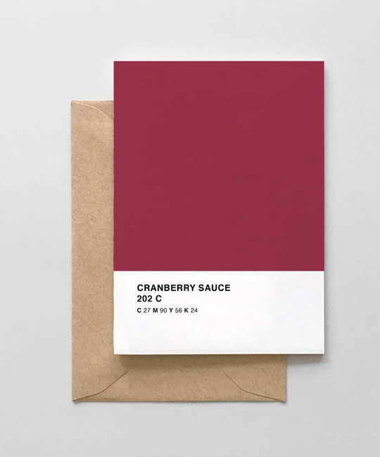 Spaghetti & Meatballs - SAM Cranberry Sauce Pantone Thanksgiving Card