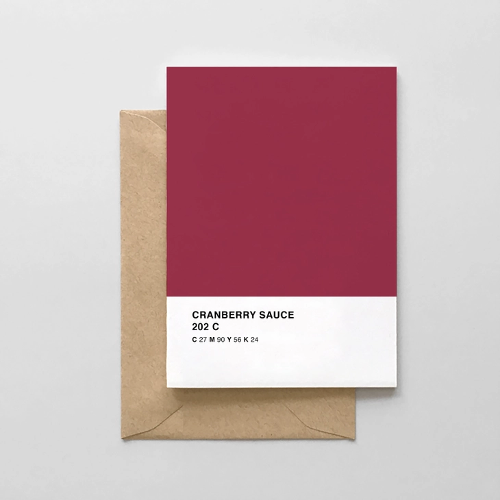 Spaghetti & Meatballs - SAM Cranberry Sauce Pantone Thanksgiving Card