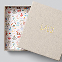 Write To Me The First Year Baby Book with Box, Grey Linen Cover