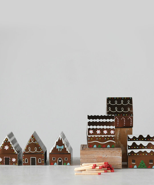 Creative Co-Op - CCO Gingerbread House Box of Matches (Assorted Styles)