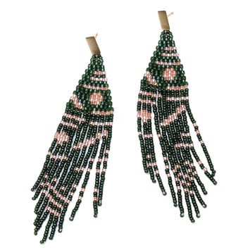 Bluma Project - BLP Batik Beaded Earring, Olive