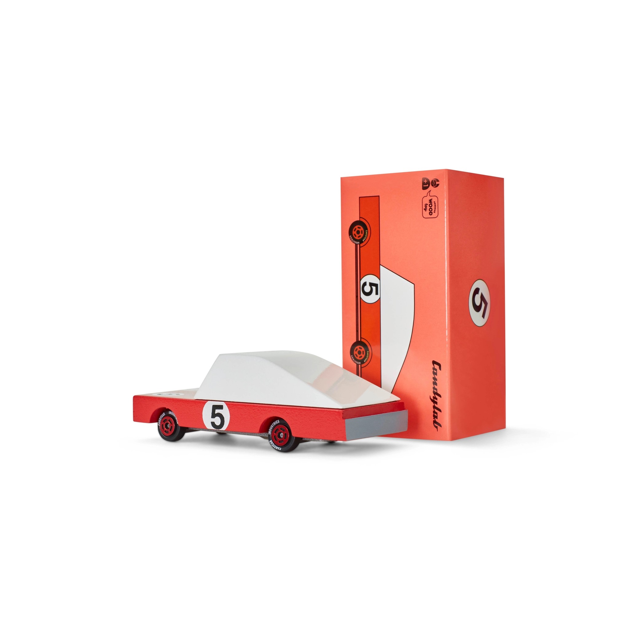 Candylab Toys - CT Red Racer #5 Wooden Toy Car