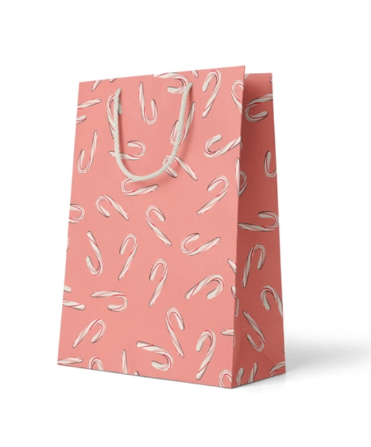 Amy Heitman Illustration - AHI Amy Heitman- Candy Cane Medium Gift Bag