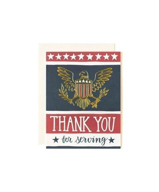 One Canoe Two Letterpress - OC 1 canoe 2 - Eagle Thank You For Serving Card