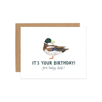 One Canoe Two Letterpress - OC 1 canoe 2 - Lucky Duck Birthday Card