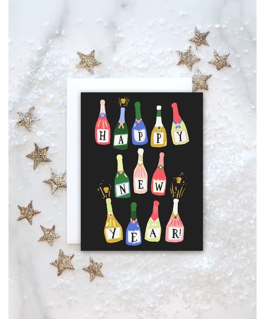 Idlewild Co - ID Champagne Bottles Happy New Year's Card
