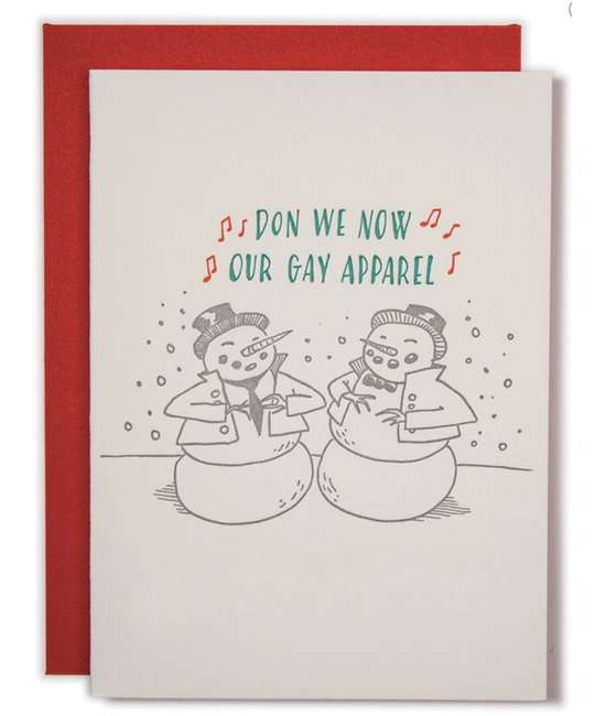 Ladyfingers Letterpress - LF Gay Apparel Snowmen Card