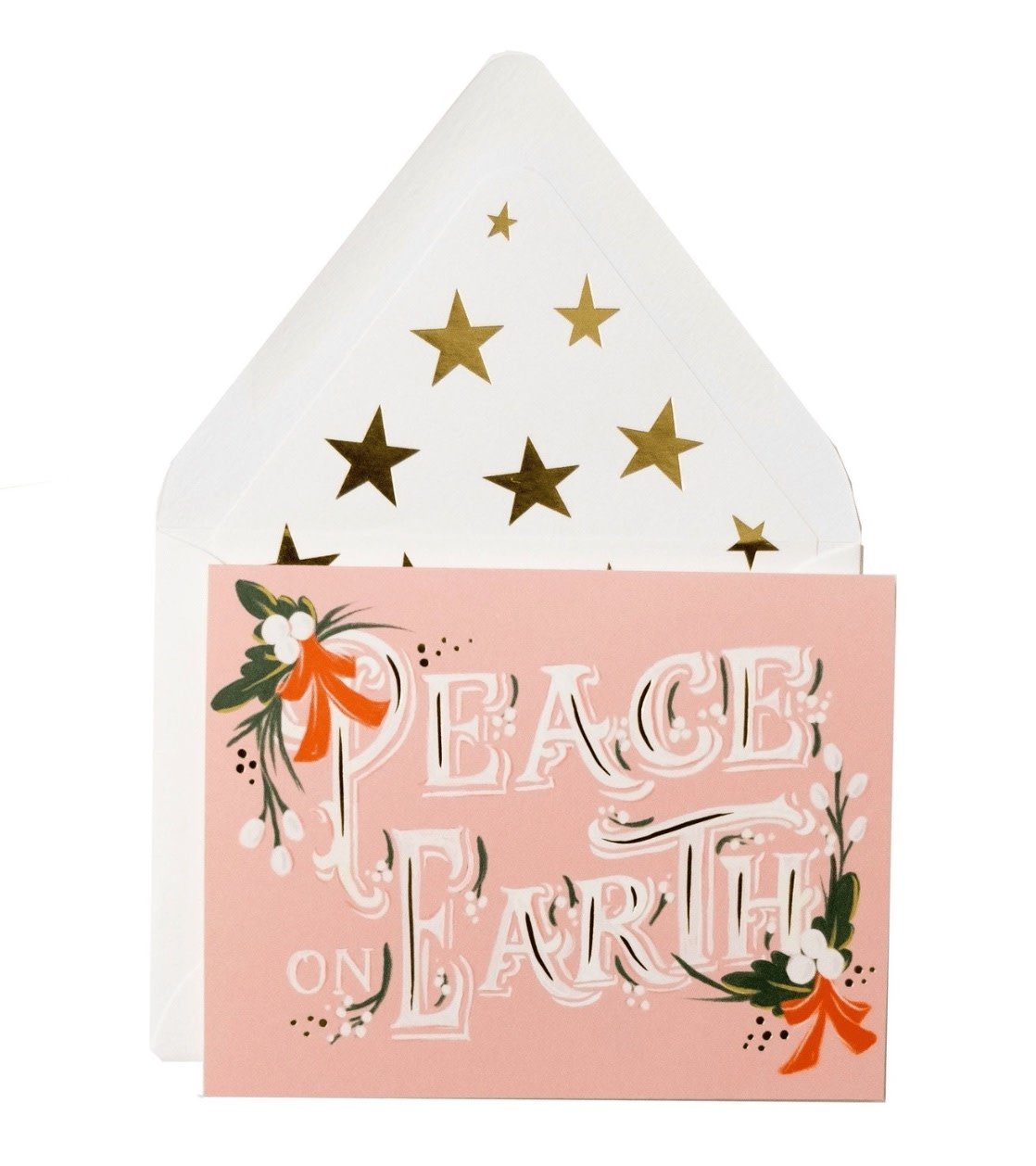 The First Snow - FIS FISGCHO0014 - Peace on Earth, Blush Holiday Card
