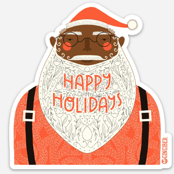 Gingiber - GIN GIN ST - Santa Sticker (Black Santa)
