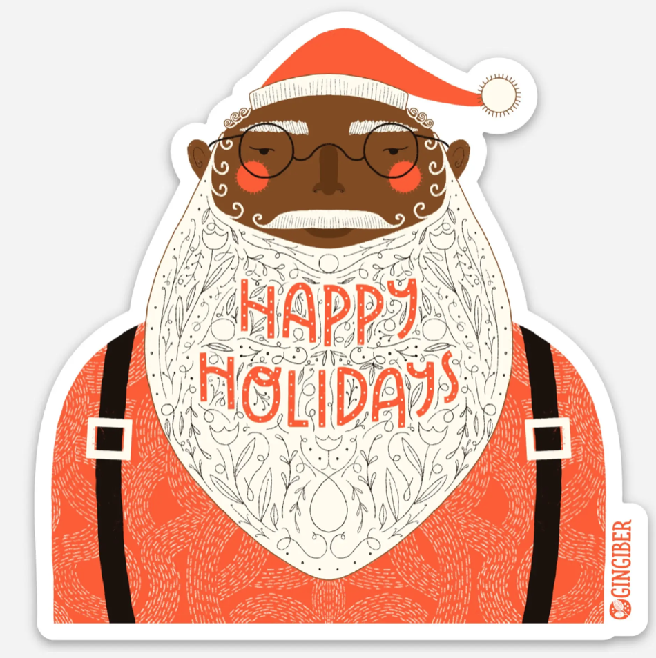 Gingiber - GIN GIN ST - Santa Sticker (Black Santa)