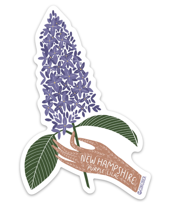 Gingiber - GIN GIN ST - New Hampshire State Flower Sticker (Lilac)