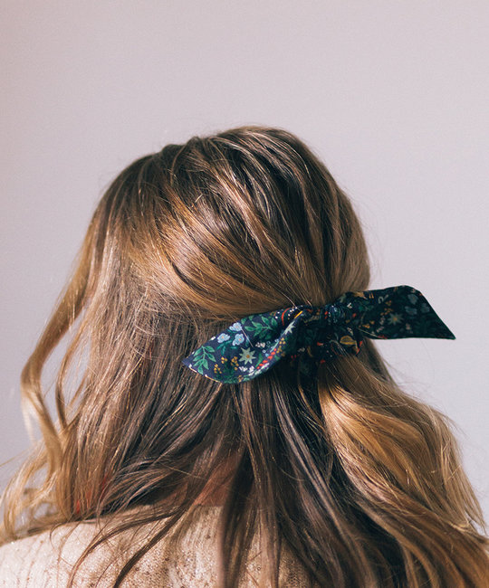 Felicity Howells - FH Rifle Paper Co - Navy Partridge Hair Scrunchie