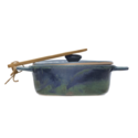 Creative Co-Op - CCO Stoneware Brie Baking Dish with Bamboo Spreader