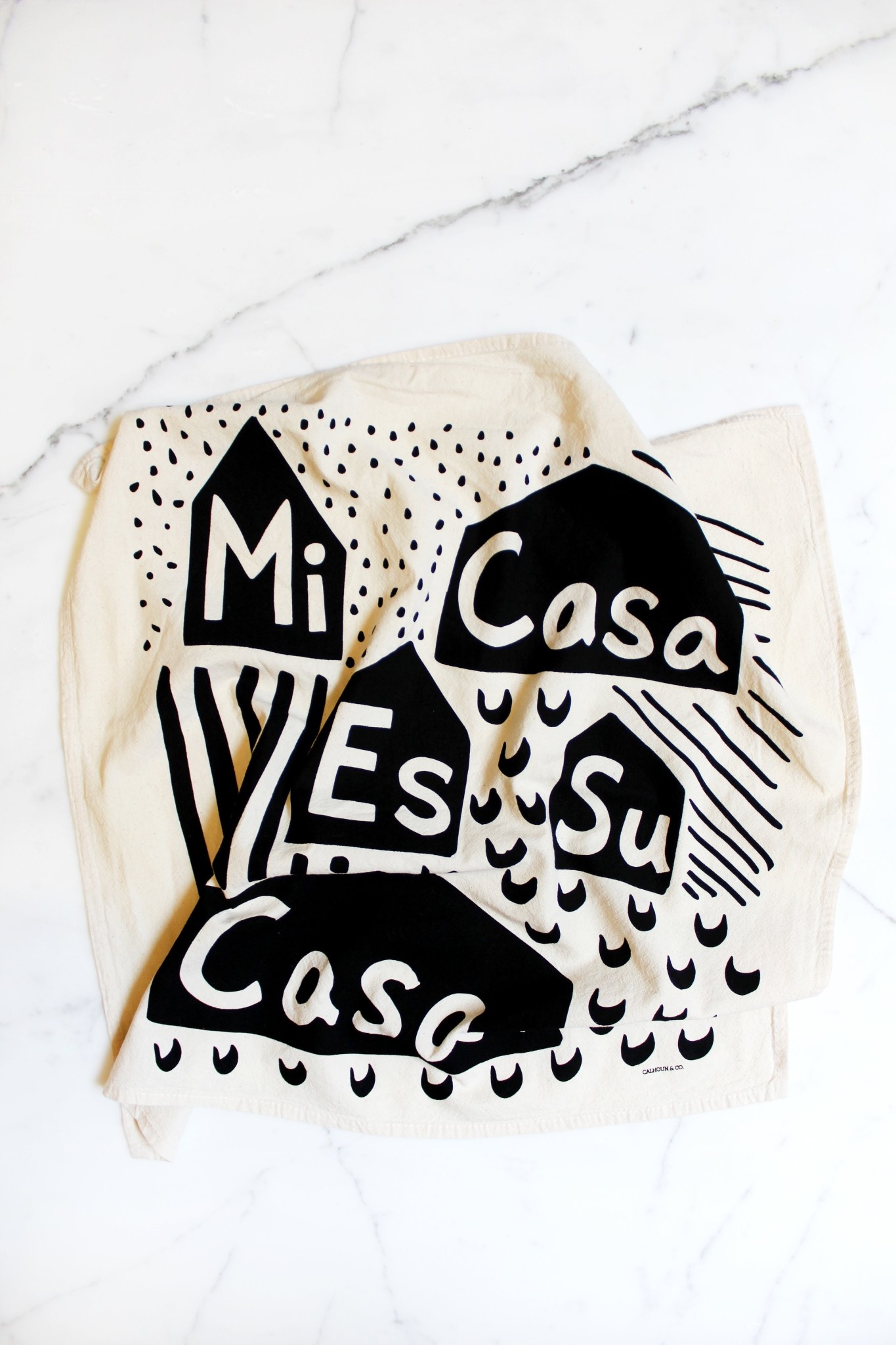 Calhoun & Co. - CAL Calhoun & Co. - Mi Casa Es Su Casa Tea Towel, Black