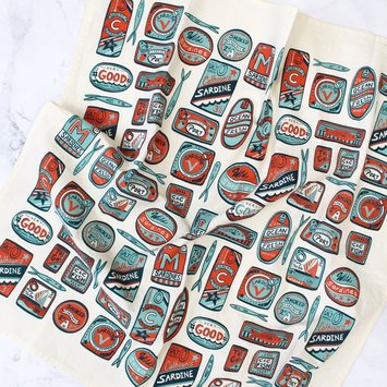 Calhoun & Co. - CAL Calhoun & Co. - Sardines Tea Towel, Atlantic Blue