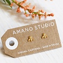 Amano Trading - AT 14k Gold Bee Stud Earrings