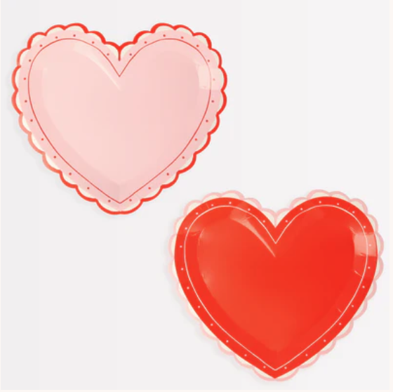 Meri Meri - MEM Meri Meri - Large Lacy Heart Plates, set of 8