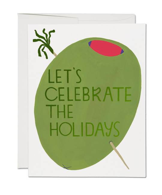 Red Cap Cards - RCC Let's Celebrate the Holidays Olive Card