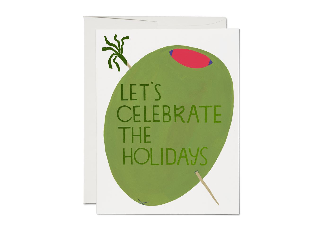 Red Cap Cards - RCC Let's Celebrate the Holidays Olive Card