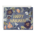 Red Cap Cards - RCC RCCGCHAN0022 - Happy Hanukkah flowers gold foil