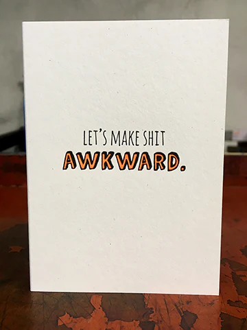 Lady Pilot Letterpress - LPL LPLGCLO0013 - Awkward