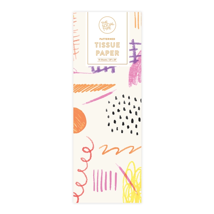 The Social Type - Sketchy Doodle Tissue Paper - Gus and Ruby Letterpress